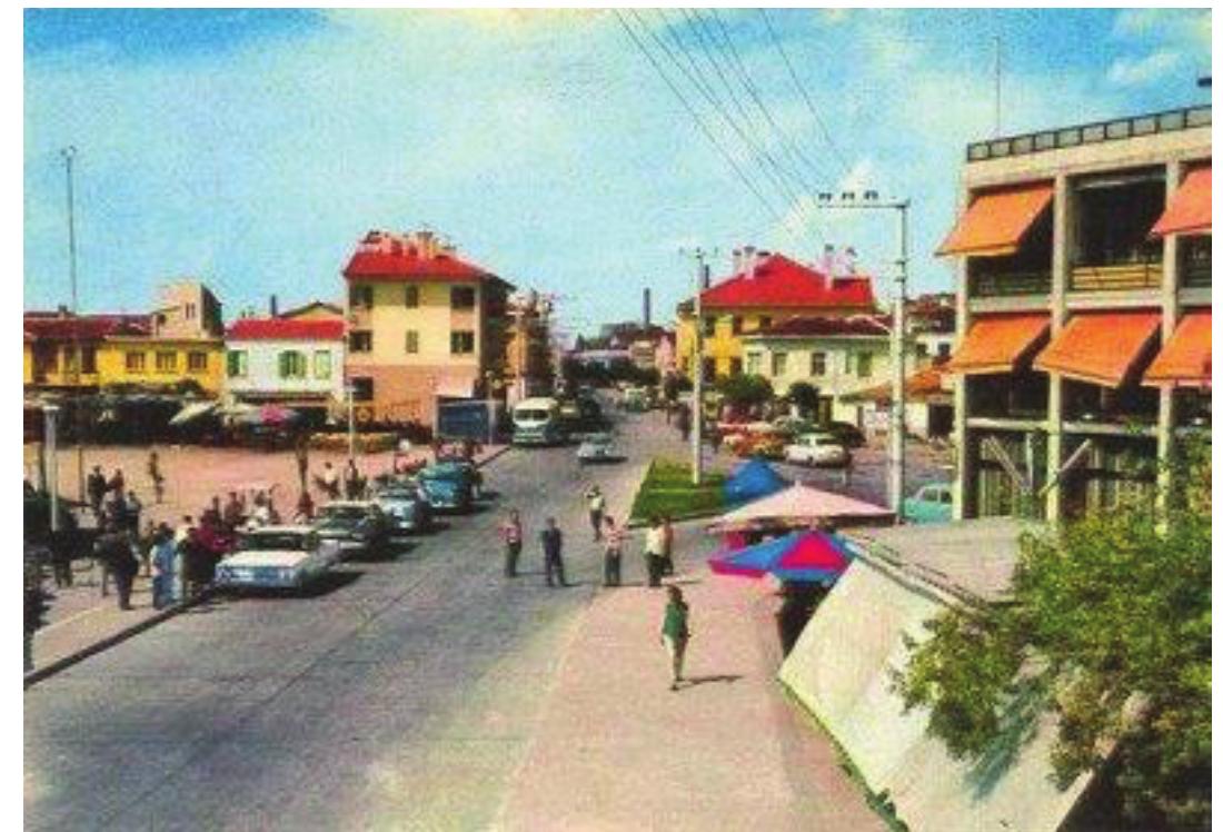 Figure 6.View of Ayvalik Coastal road, 1950's [23] 
