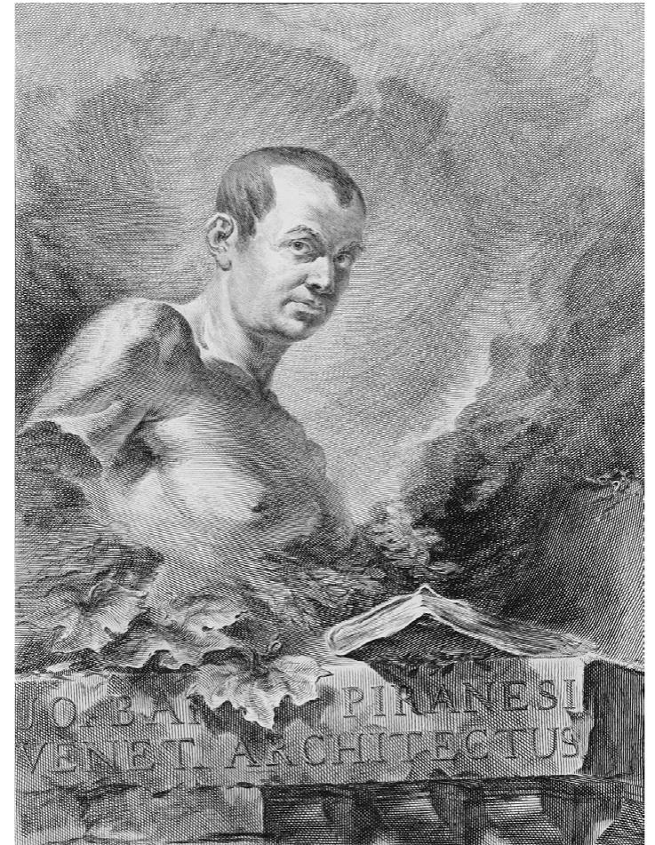 Figure 1. Felice Polanzani, portrait of Piranesi, Opere varie, 1750. 