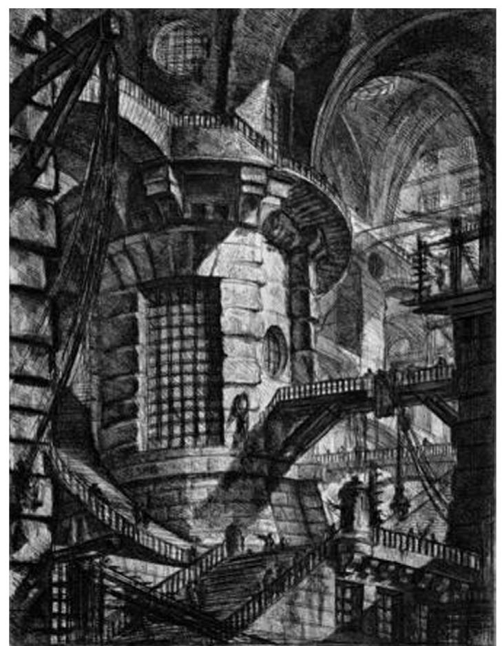 Figure 6. Plate XIV (also known with the name of “Ihe Gothic Arch), Invenzioni capricci di carceri, 1745.  Figure 7. Plate II (also known with the name of “The Round Tower’), Carceri d'Invenzione, 1760. 