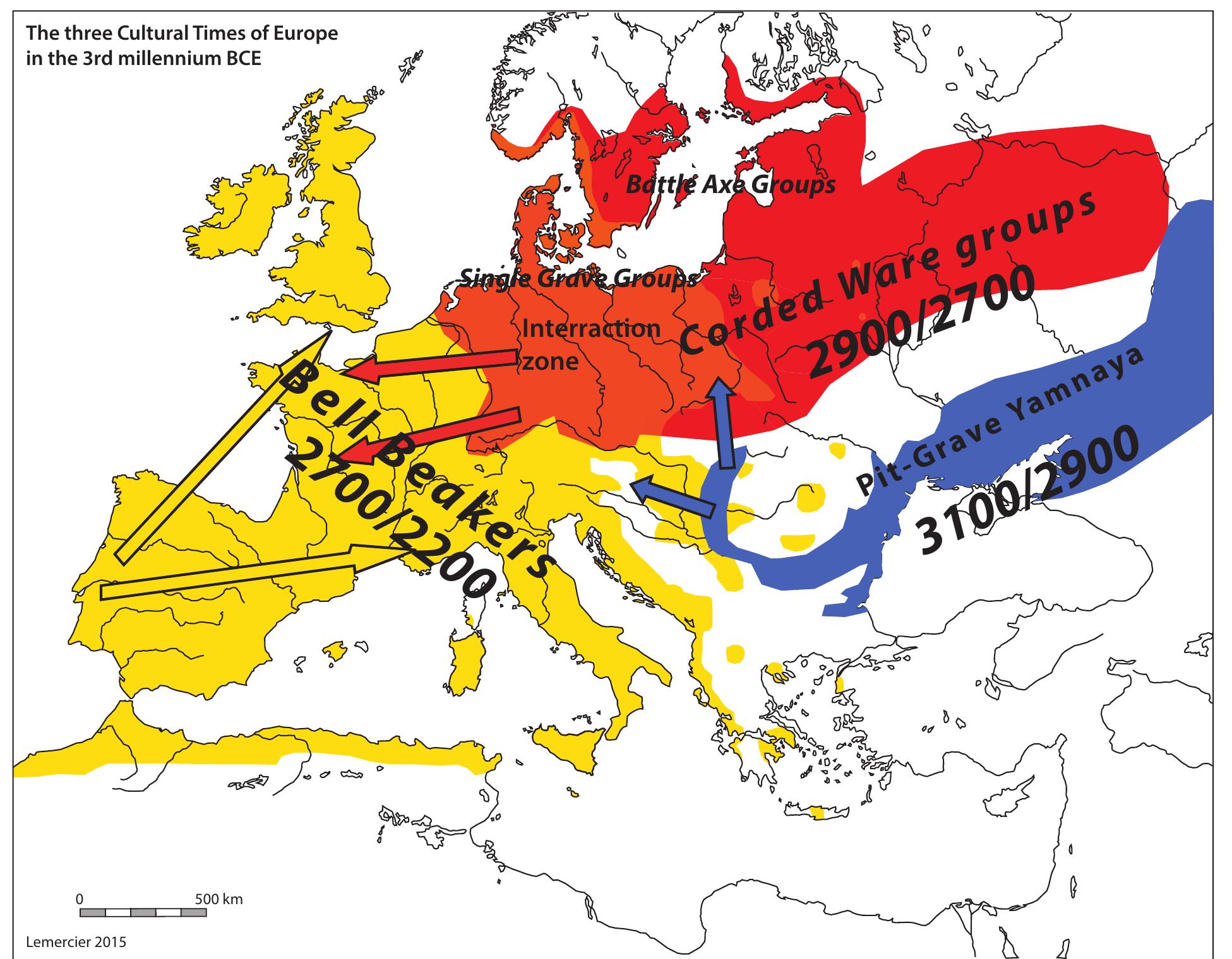 Fig. 7. The three cultural times of Europe during the 3 Millennium BCE (Gener- al Beaker map after Heyd 2013 modified, CAD O. Lemercier). 12— The social dimension of the Bell Beaker phenomenon is dif- ficult to prove on an archaeological basis. It is probably possible approach by observing different funerary assemblages, particular linked to some armed adult men (Case 2004, Fokkens 2012b, Heyd 2007a, Lemercier 2011, Salanova 2007, 2012, Salanova/Sohn 2007, Sa- rauw 2007, Turek 2014, 2015, 2017, Vandkilde 2006) and commensali ty rituals (Garrido Pena et al. 2011). The ideological dimension of the Bell Beaker phenomenon (Strahm 1998) seems easier to perceive. fe) y However, it is not unique to Bell Beaker, but belongs more broadly the “beaker cultures” of east origin. tO