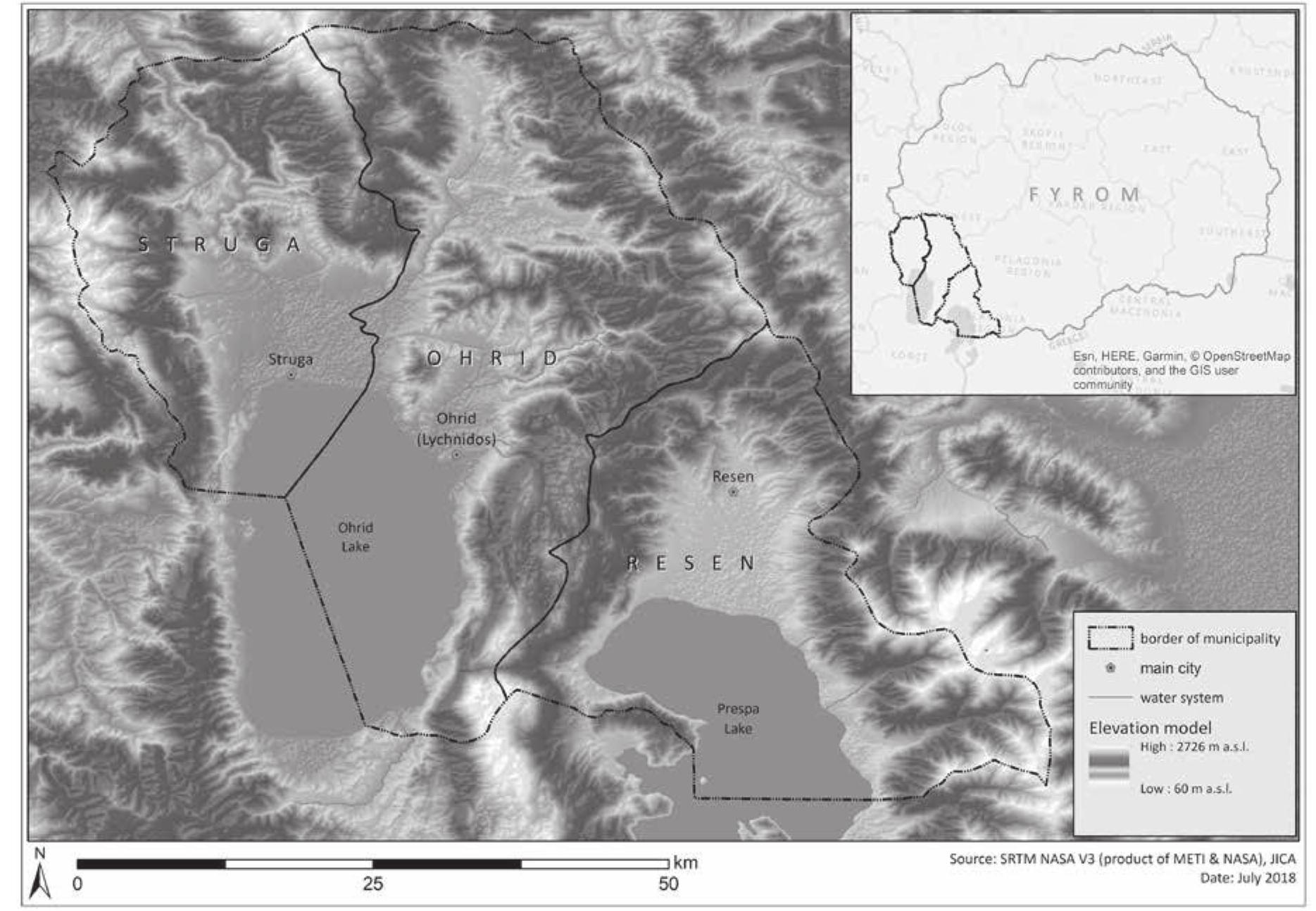 Topographical maps of several scales, created in different years, were used for the project: 1:100000 (from 1987, British maps made for the Yugoslavian army), 1:50000 (Soviet military maps from 1984-1985) and 1:25000 (from the year 1971). Each of them provided different kinds of information (some had elevations, others toponyms, more detailed road systems or more variable symbols of interest). Therefore, their combination proved to be helpful. The maps 1:25000 contained the elevations of some of the high hills which are mentioned in the following text. For the other points of interest with elevations not marked on the topographical maps, the heights derive from the Digital Elevation Model based on the ASTER‘ and processed in ESRI ArcGIS for the purposes of this project. To offer uniform data in the table of sites, all the listed elevations are pursuant to the Digital Elevation Model, having vertical (root-mean-squared- error) accuracies generally between 10 and 25 meters. Comparing the heights of nine features from the topographical maps with the DEM elevation, the error does not exceed 20 m (Tab. 2). For the orientation in the terrain, combination of freely available applications was used: So-  