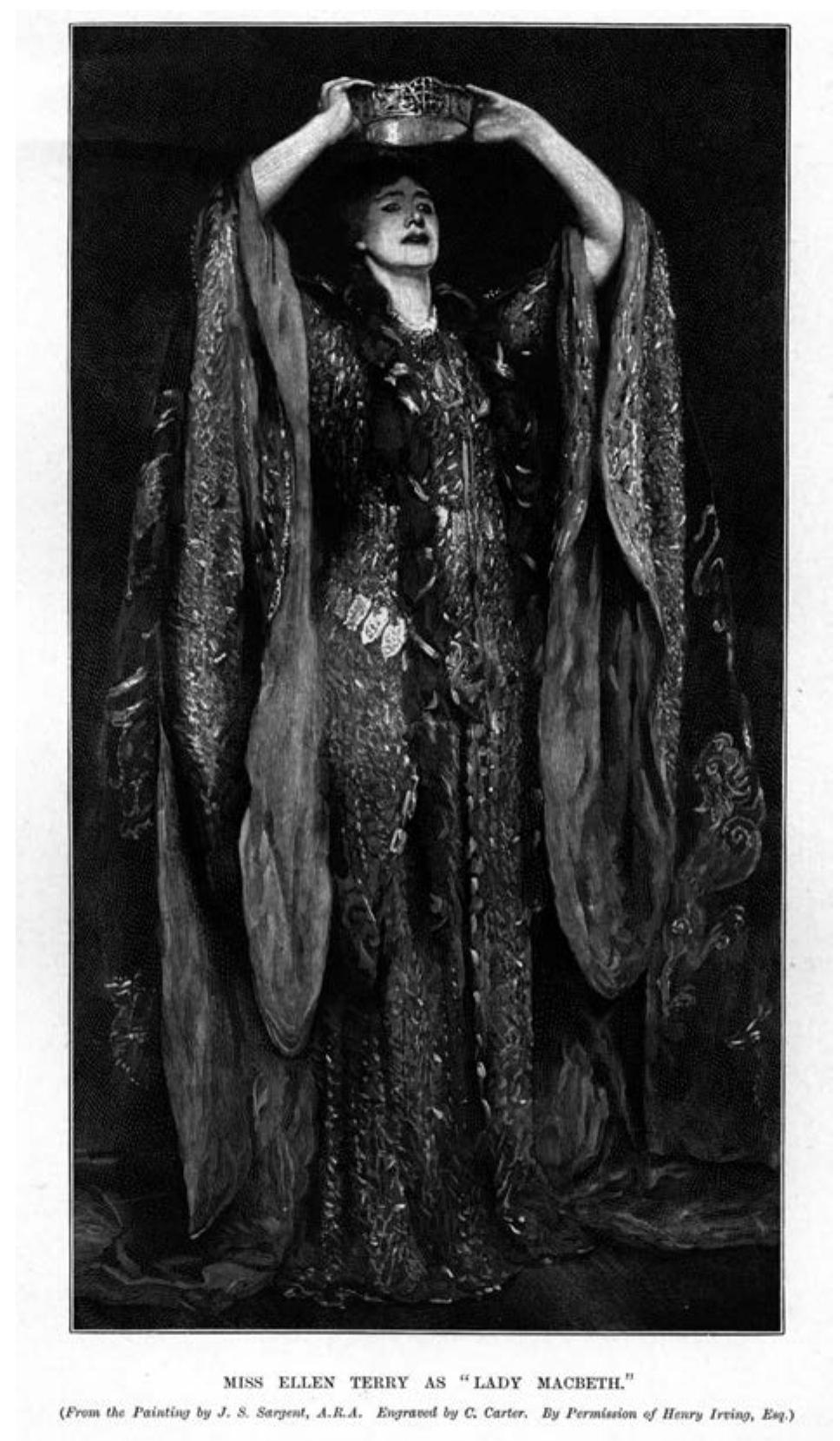Fig.5 | “Miss Ellen Terry as ‘Lady Macbeth’” print by C. Carter after John Singer Sargent, from the collection of the author. 