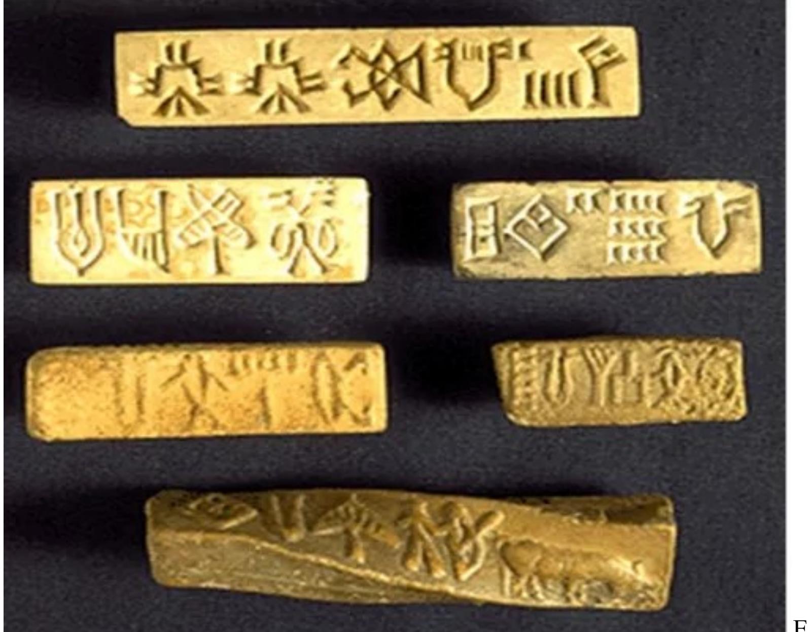 Year old indus script on seals and tablets. image courtesy