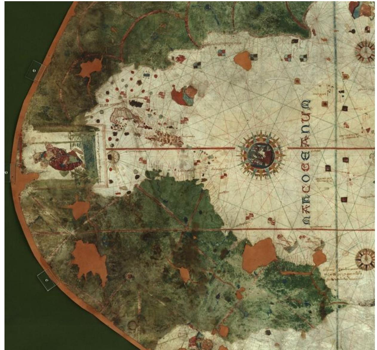 western part of juan de la cosa planisphere, showing the