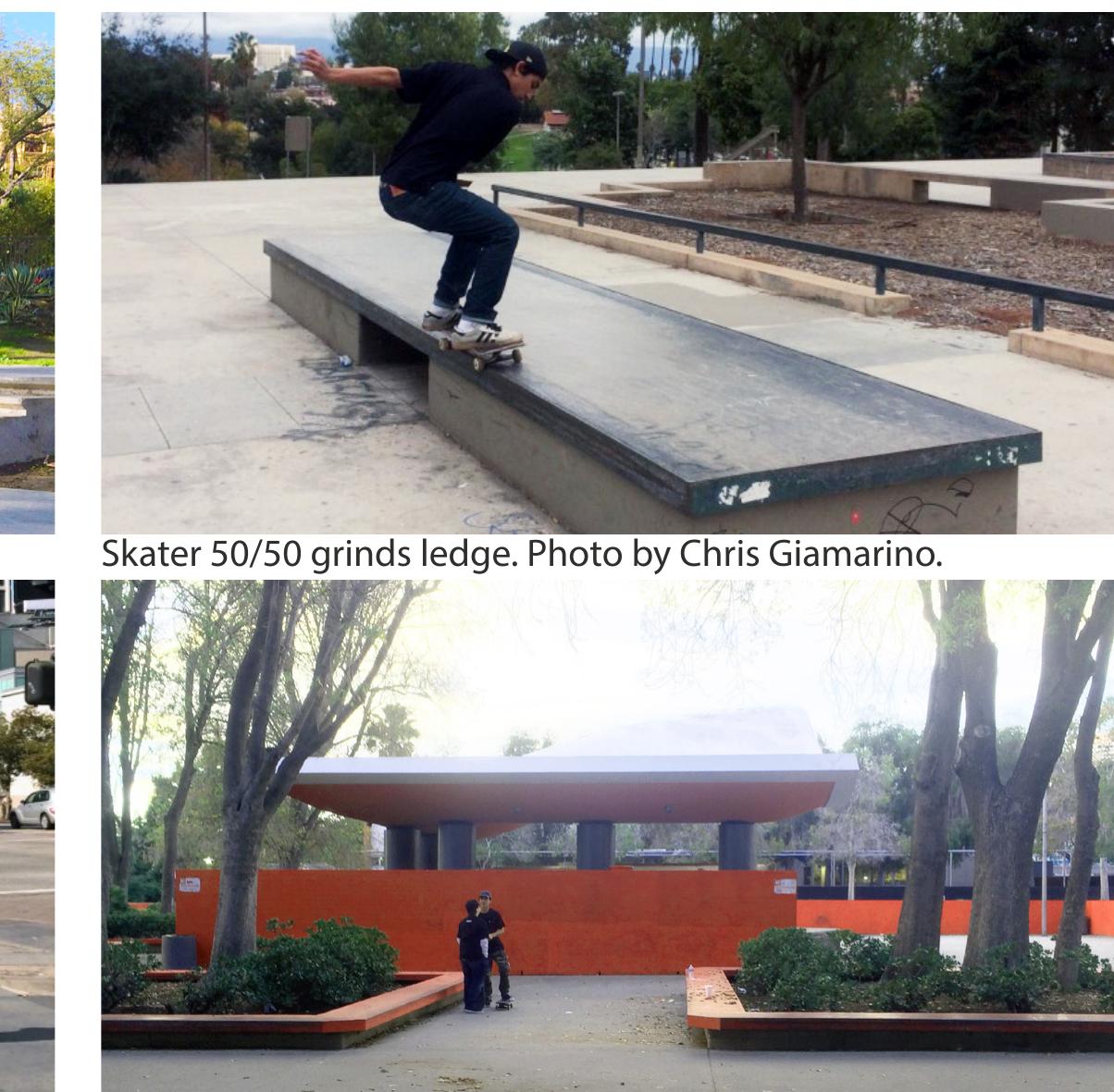 Skaters discuss next trick to try. Photo by Chris Giamarino. 