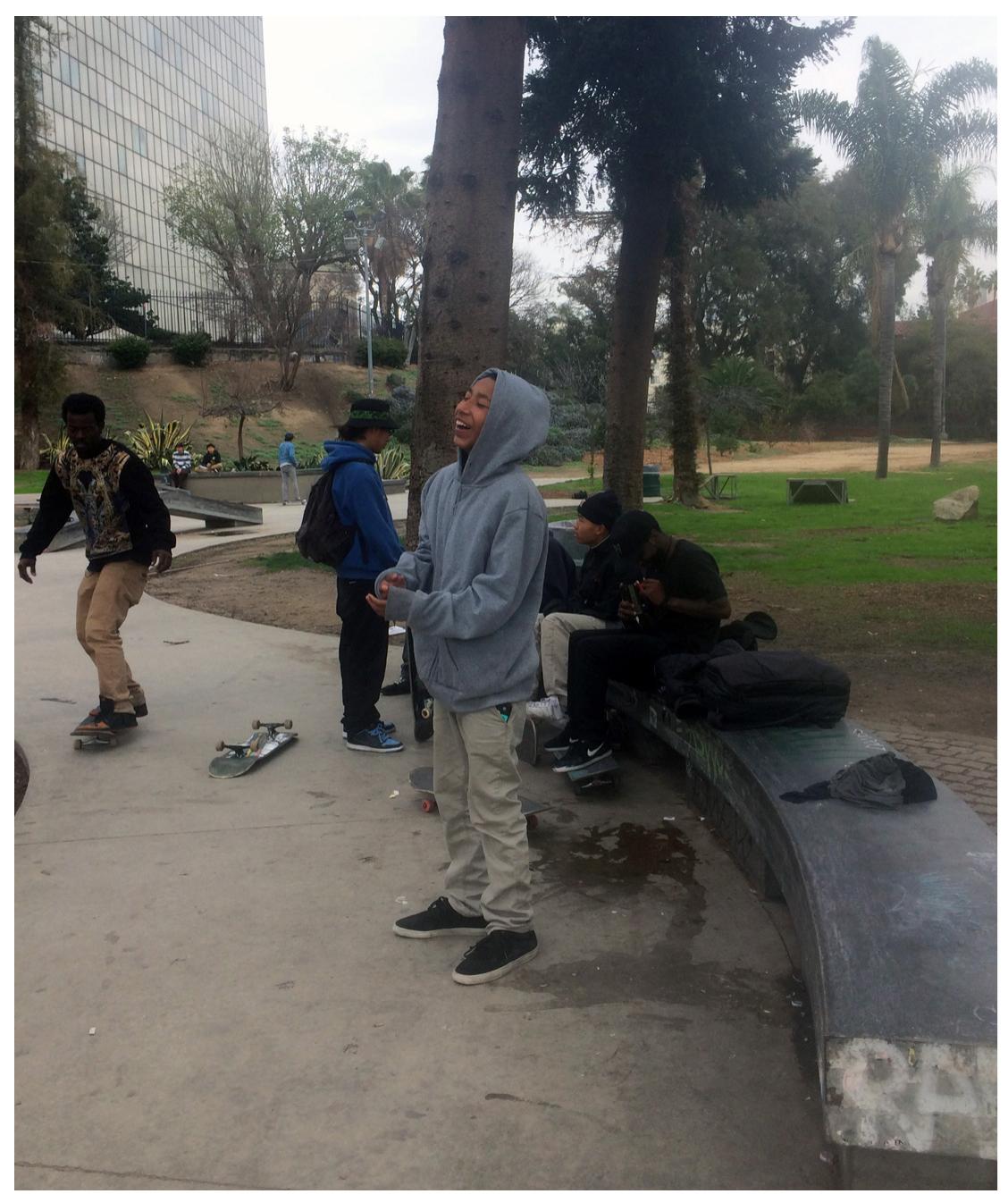 Familial skaters joke around. Photo by Chris Giamarino. 