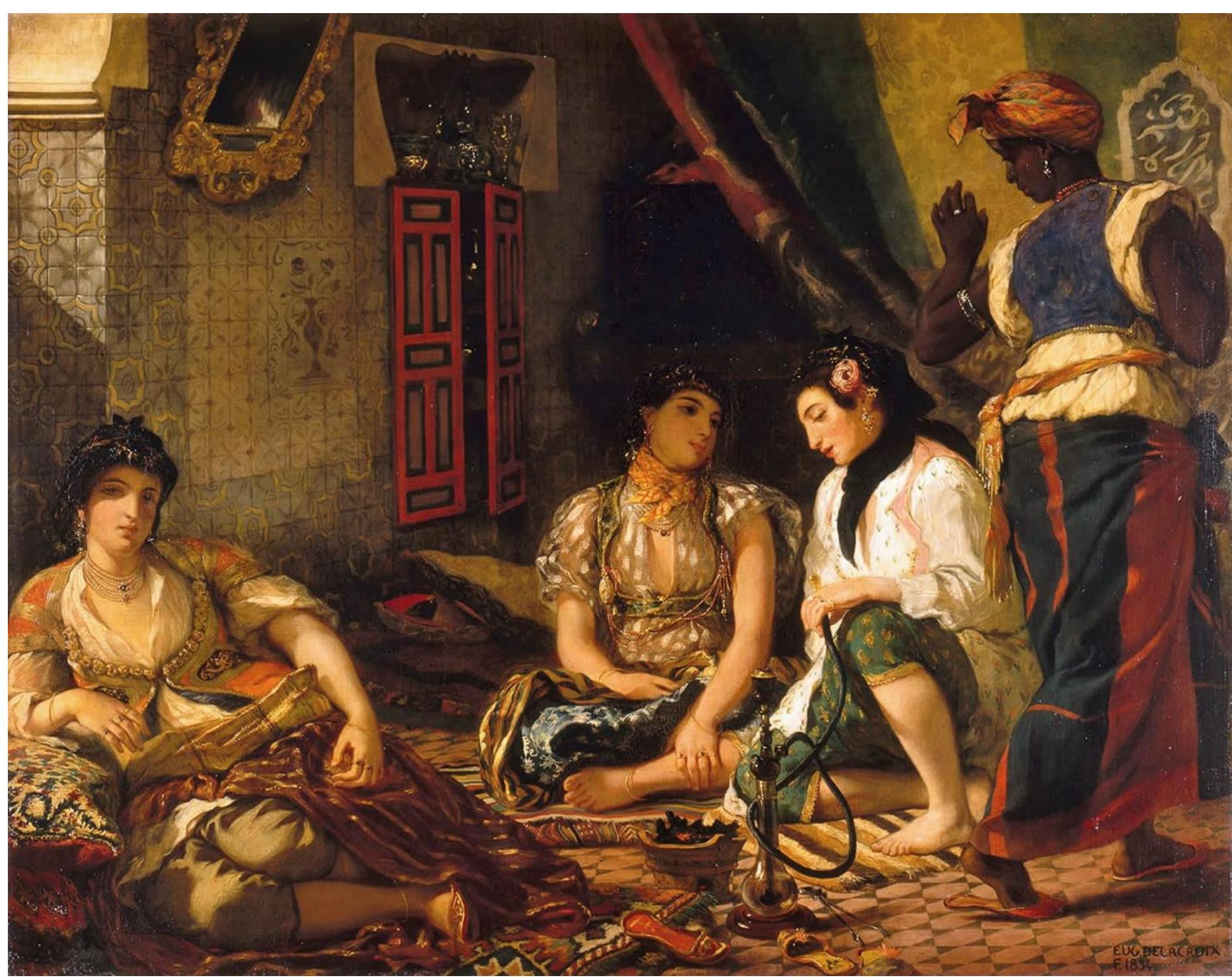 Fig. 10 Eugene Delacroix, Femmes d'Alger dans leur appartement, 1834, Oil on canvas, 180cm x 229cm, Louvre, Paris 