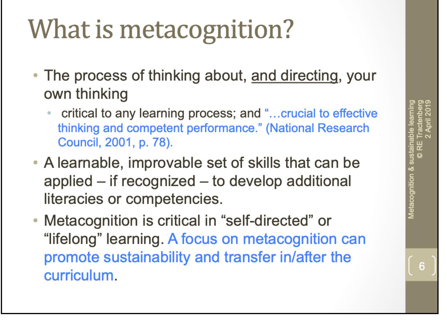 (PDF) Metacognition and the Development of Reflective, Self-directed ...