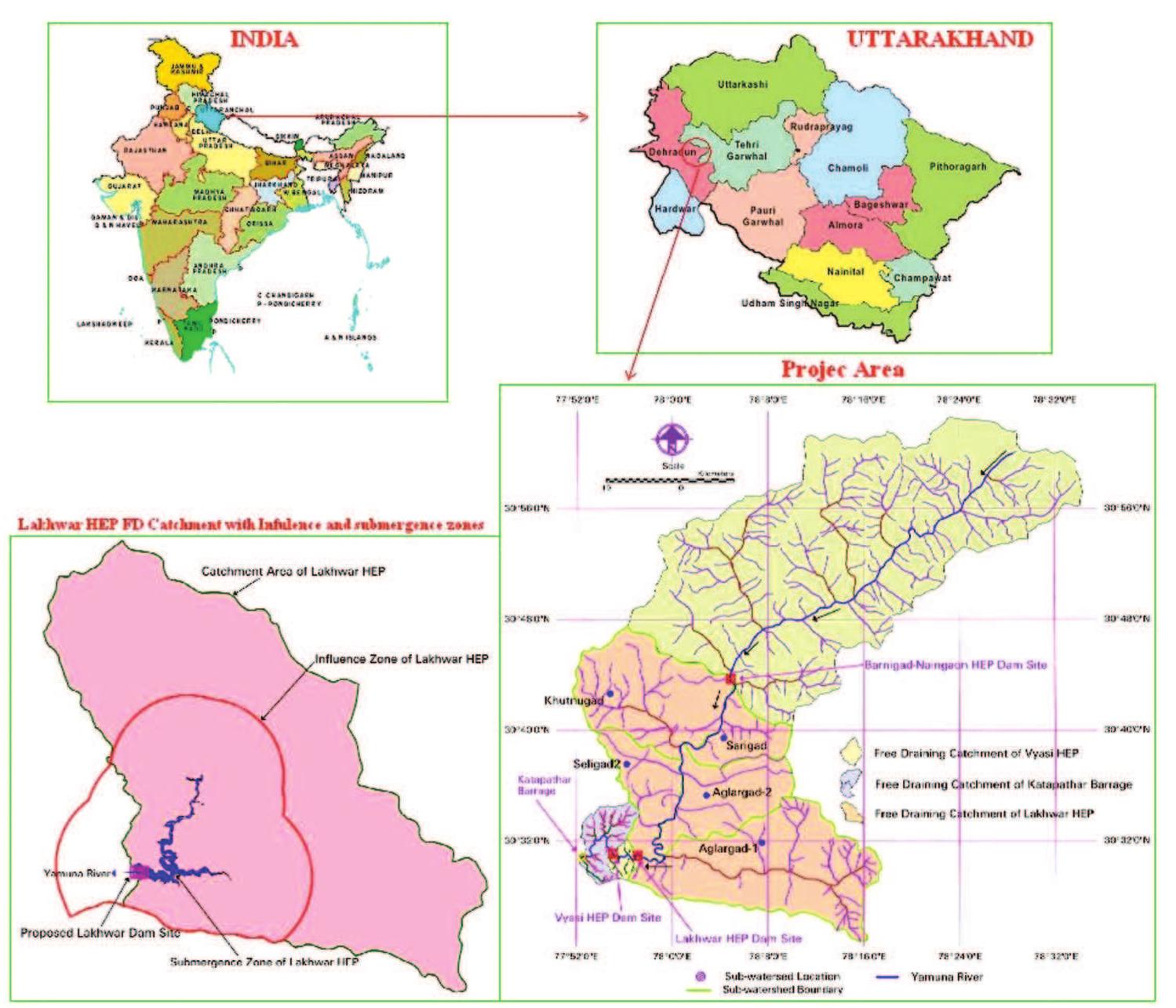 Location map of the lakhwar hydroelectric project and