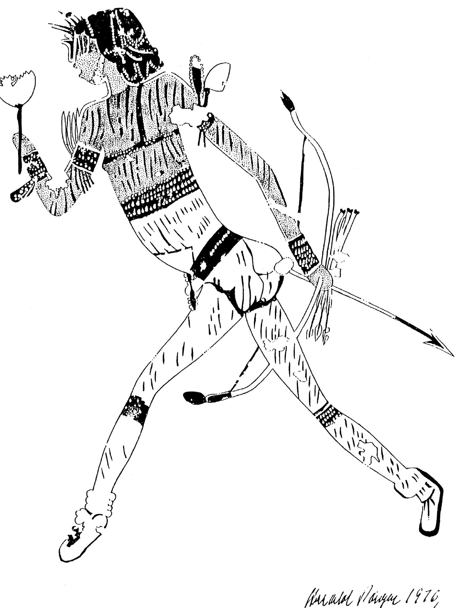 FIG. 2. Copy of the ‘White Lady’ of the Brandberg by Harold Pager. (Courtesy of the Rock Art Research Institute, Johannesburg. 