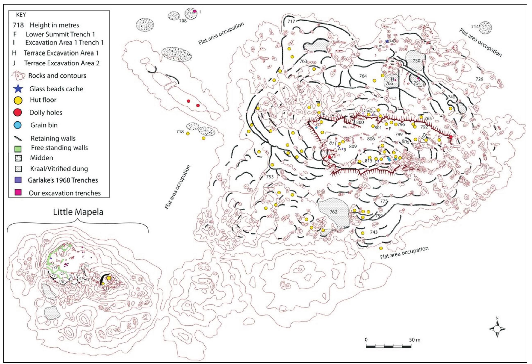FIG. 7. Mapela Main Hill settlement in the Shashe Valley: recently, the site has been the focus of divergence in opinion regarding its position in the origins of th Zimbabwe culture. 
