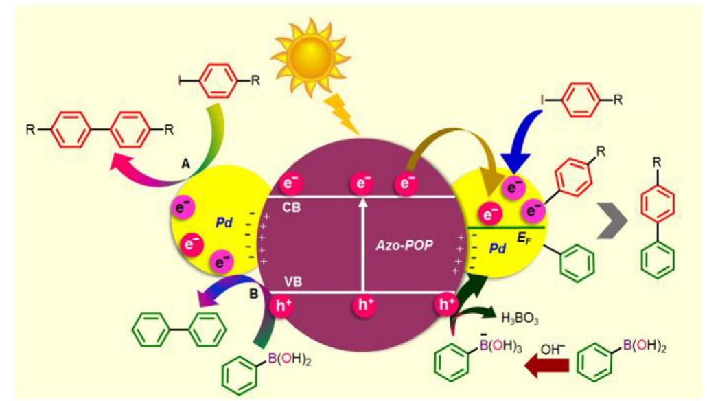 Schematic illustration of the mechanism of photocatalytic