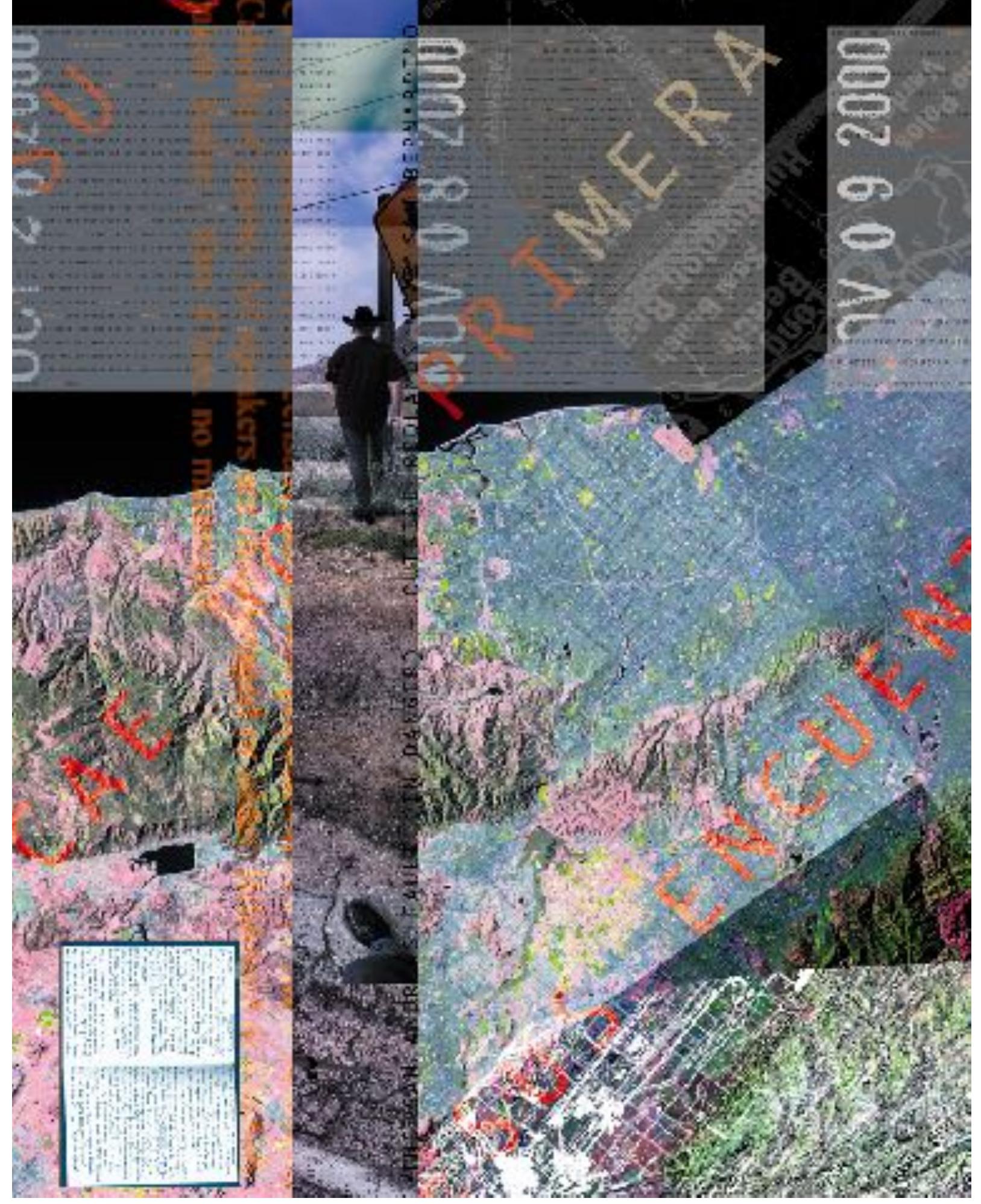 Image 13. A map ona wall. An experiment in deep mapping California. Cliff McLucas for Three Landscapes, Stanford 2000. 