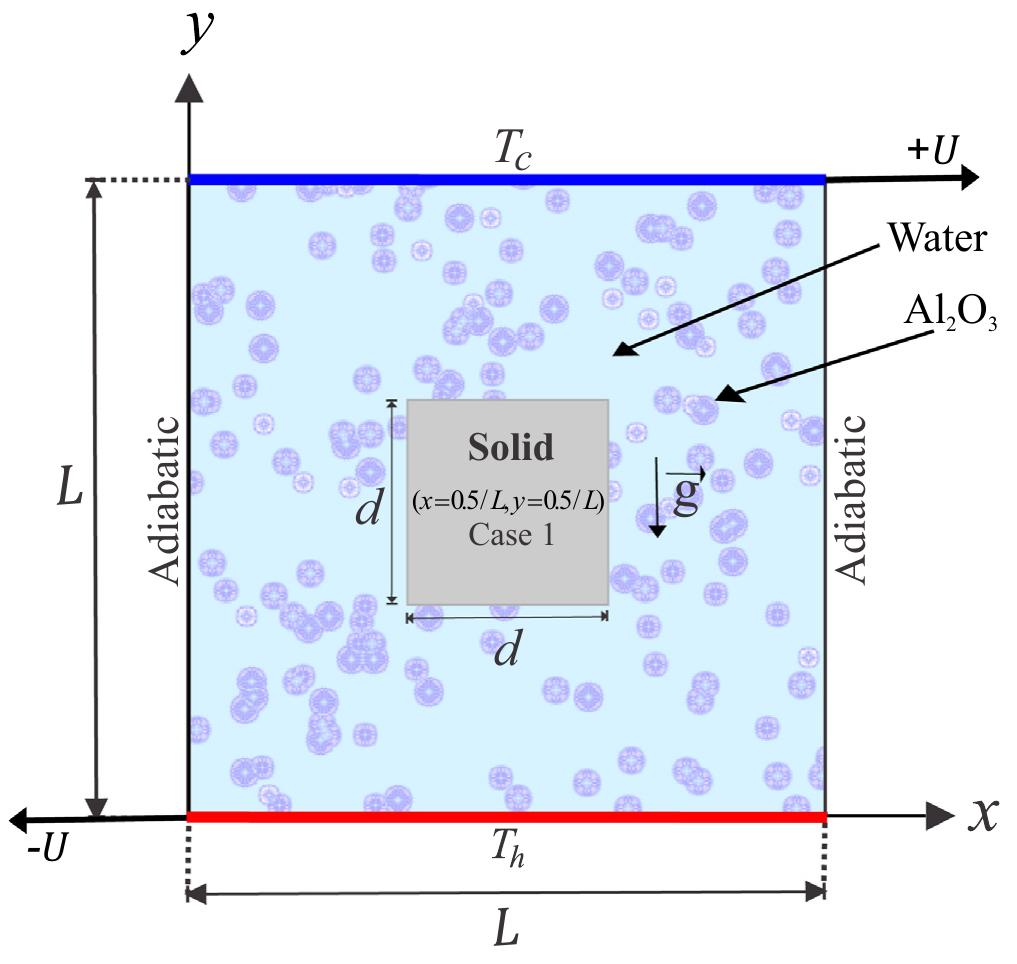 Physical model of convection in a square cavity together