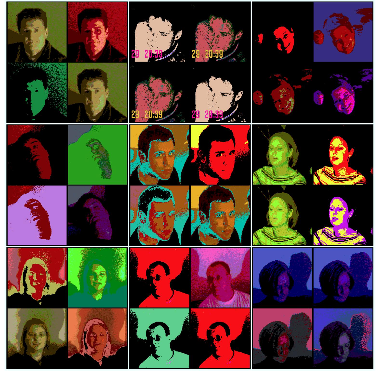 Examples of the pop-art portraits produced by the described