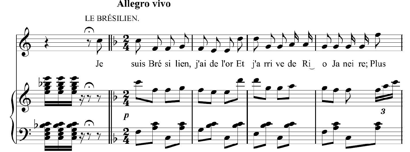 Example 3: La Vie parisienne, The Brazilian’s entrance, Act 1, finale.  What is Real: Le Photographe (1864) 