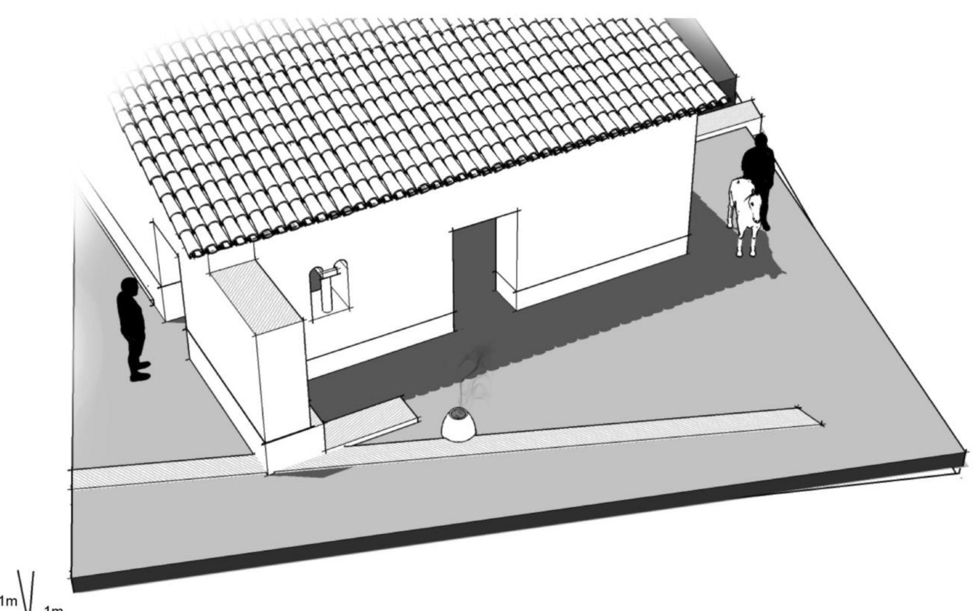 Fig. 12. Casale San Pietro, Int 5. A reconstruction of CF4 (10-11 century) (Meo). 