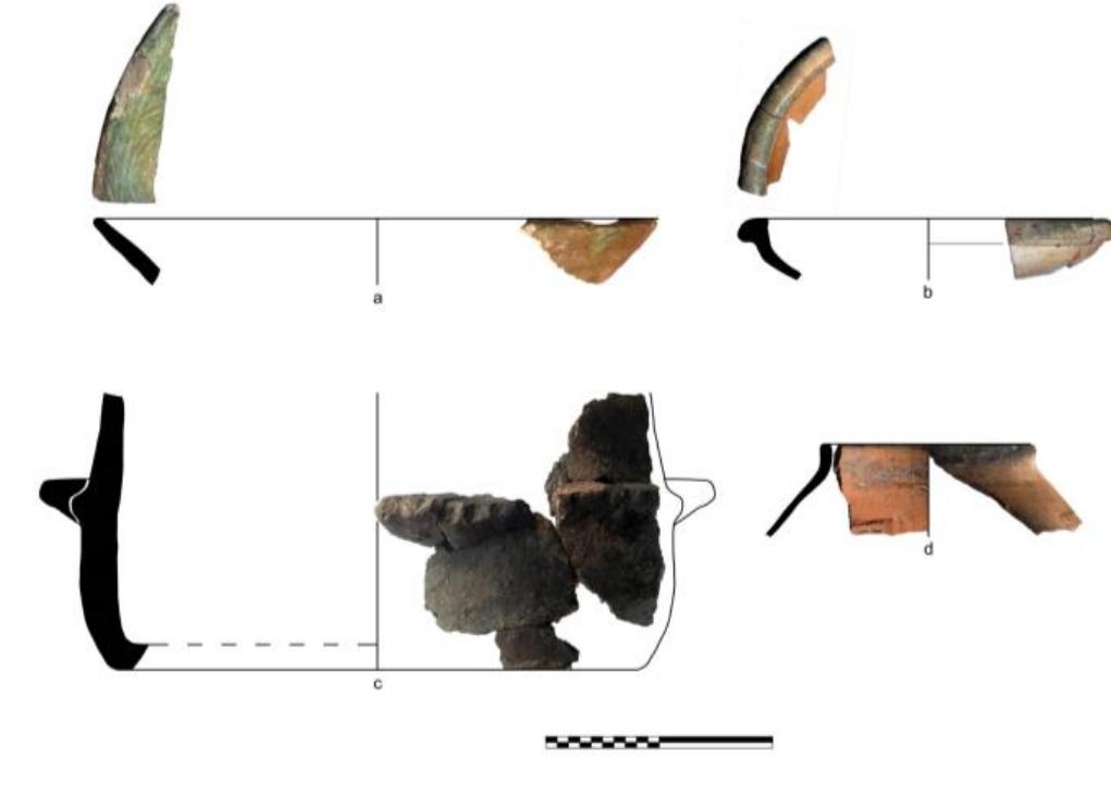 Fig. 16. Casale San Pietro. Pottery from the 12" century levels. (Meo).  Fig. 15. Casale San Pietro. Pottery from the 10-11" century levels (Meo). 