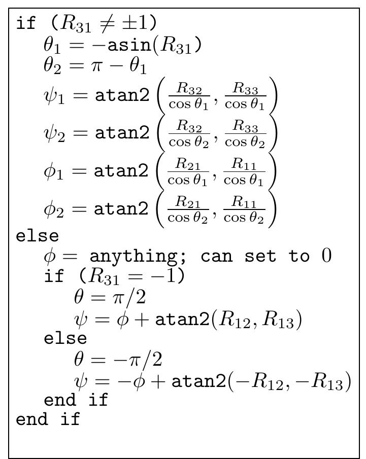 (PDF) Computing Euler angles from a rotation matrix