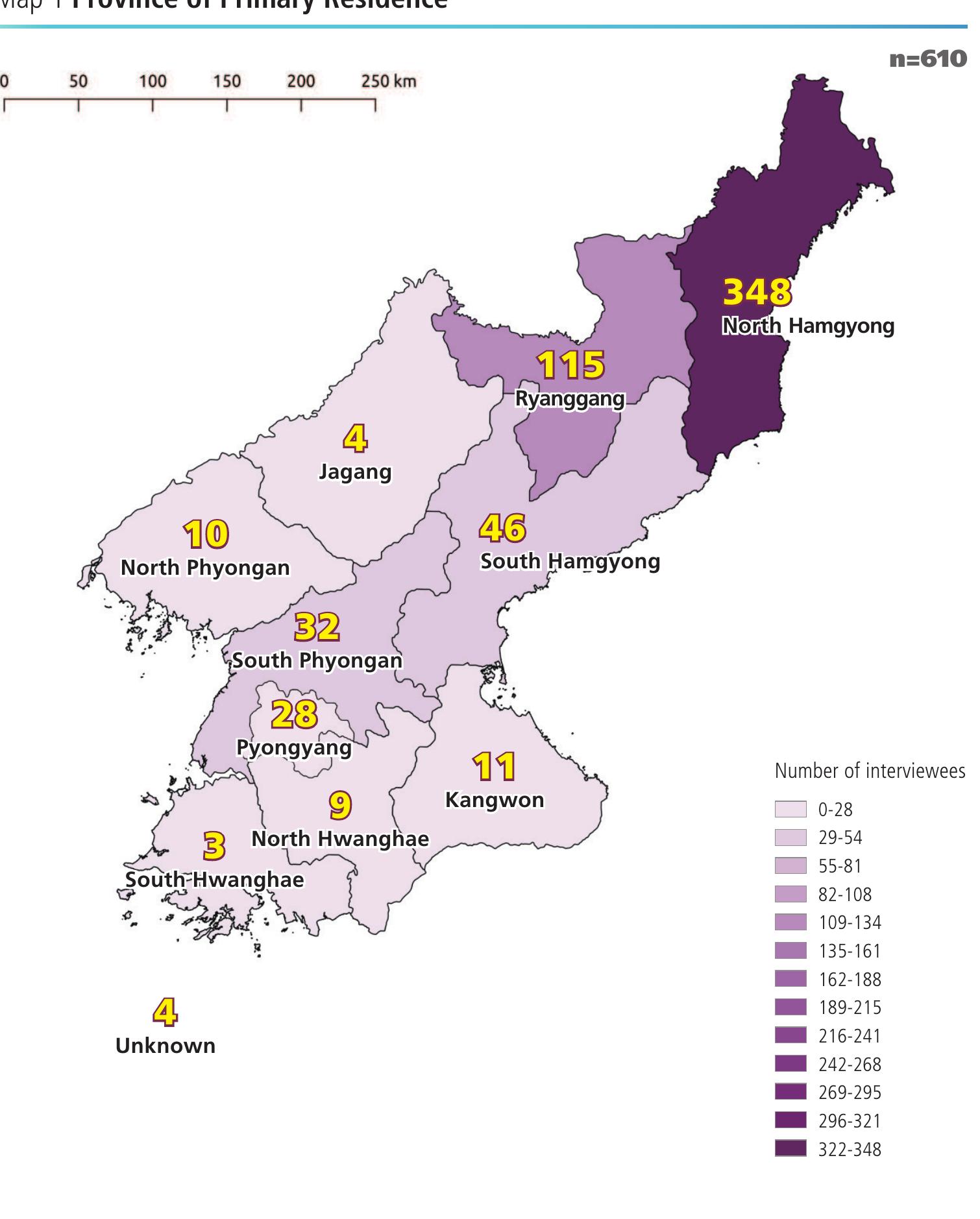 17. Nampo City (E£A]) is classified together with South Pyongan (Bett), and Kaesong City (7H4Al) is classified together with North Hwanghae (2a). Province borders generated using GADM 2.8 data from Global Administrative Areas (http:/www.gadm.org/), but modified to conform with the 10 top-level administrative areas (nine provinces and the city of Pyongyang) and their spellings used by North Korea (DPR Korea 2008 Population Census: National Report, Central Bureau of Statistics, Pyongyang, DPR Korea, 2009, https://unstats.un.org/unsd/ demographic/sources/census/wphc/North_Korea/Final % 20national%20census%20report.pdf).  In our 2017 report we displayed our data using the geographic coordinate system WGS 84 (EPSG:4326), which is a common format for mapping data that Google Earth and many others use, but for this report we have transformed all data to WGS 84/UTM Zone 52N (EPSG:32652), which does a much better job preserving the shape 