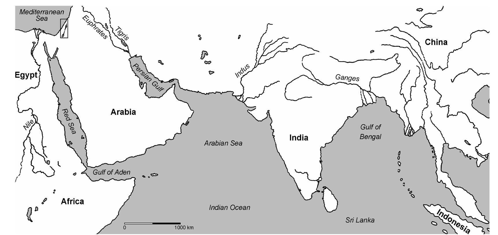 Figure 3 Map of South Asia, Arabia, East Africa, and the Near East 