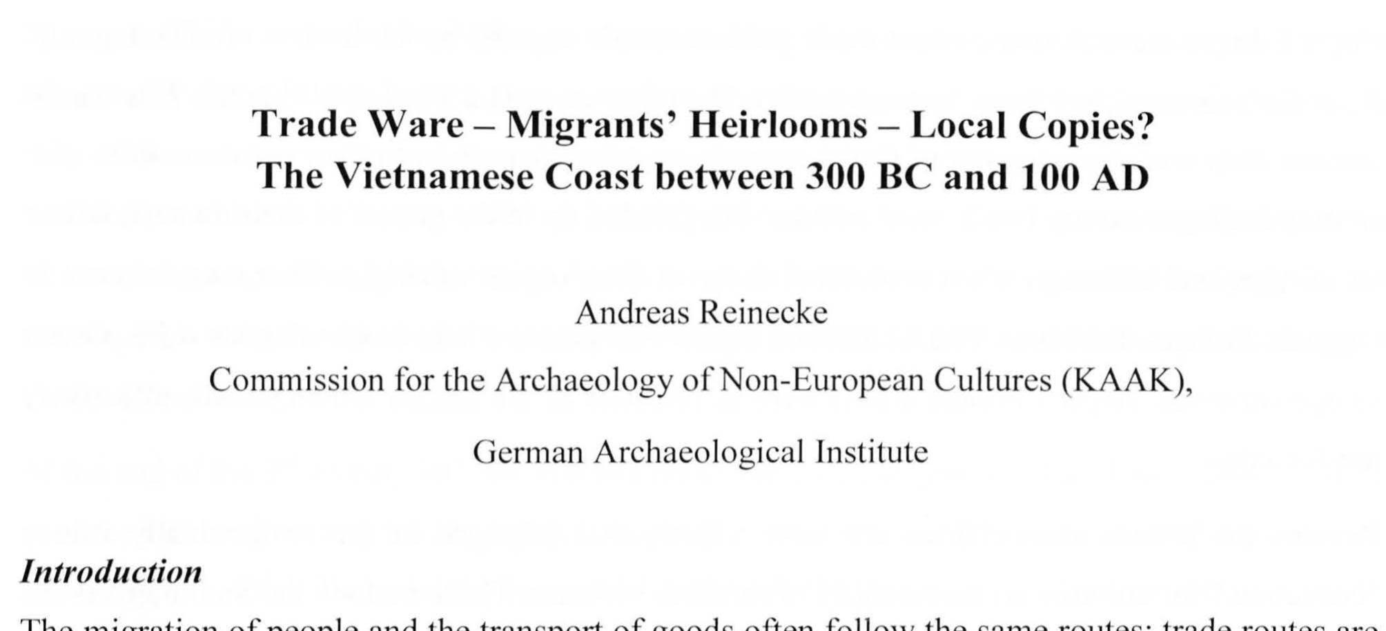 NCKU-EFEO Conference on Maritime Exchange and Localization across the South China Sea, 500 BC-500 AD National Cheng-Kung University, Tainan, 9-10 November 2018 