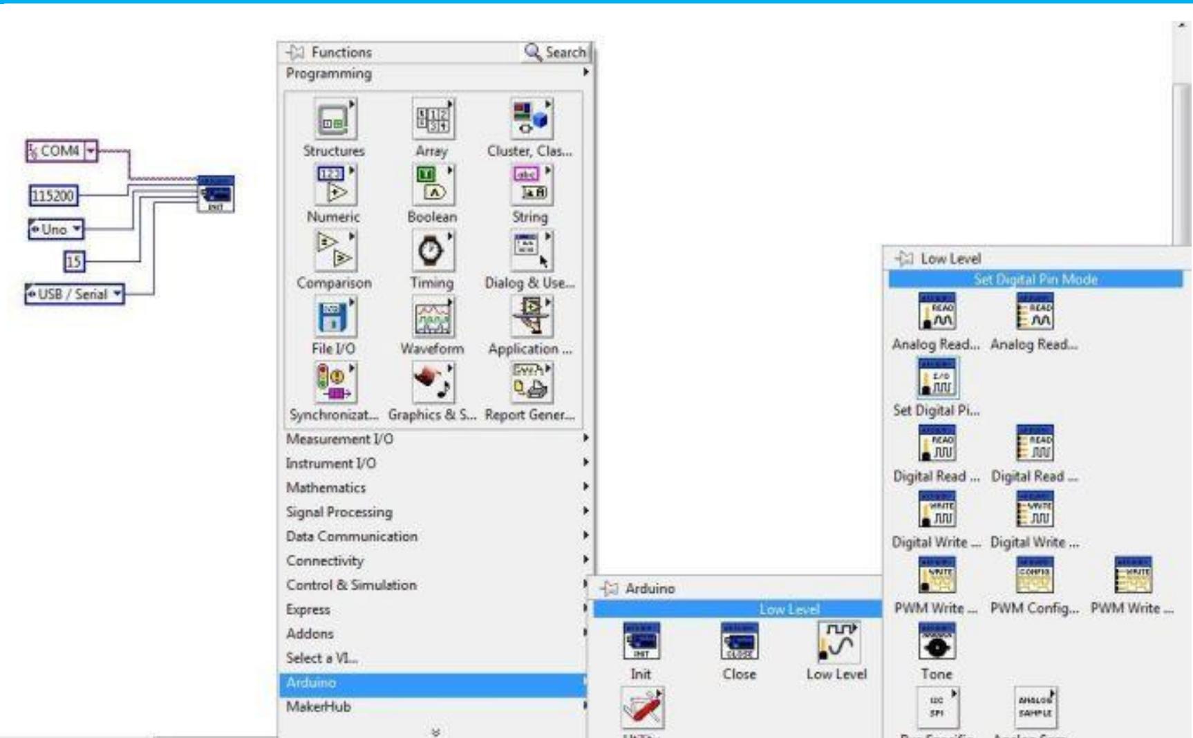 Labview Insert Picture Picture 7. arduino block in block diagram of labview