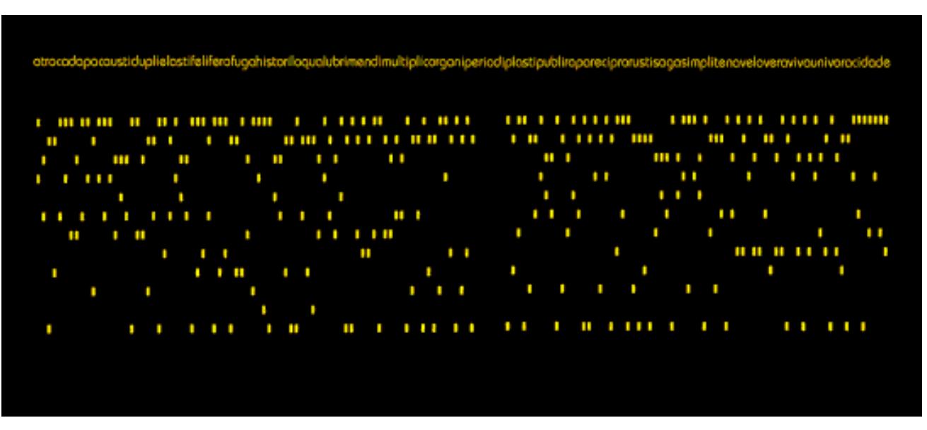 In the newer version we get the words in Morse code too: 