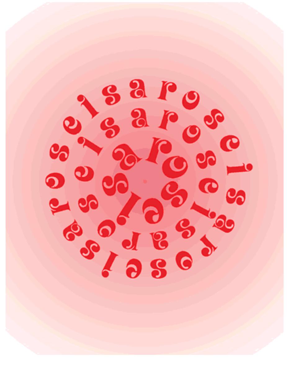 The third element of the verbivocovisual refers to the visual dimensior of poetry, simultaneous spatial form, taking over the job of linearity. The ideogrammic method and the montage structure closely related to it allow fo: a most effective exploitation of space, where words, word fragments, lette: ot word montages are piled on top of one another, bringing about a very tigh structure. Among these tightly structured ideograms, one should mention th« circle poem “Rose,” the poet’s visual transcreation of Gertrude Stein’: famous dictum. 