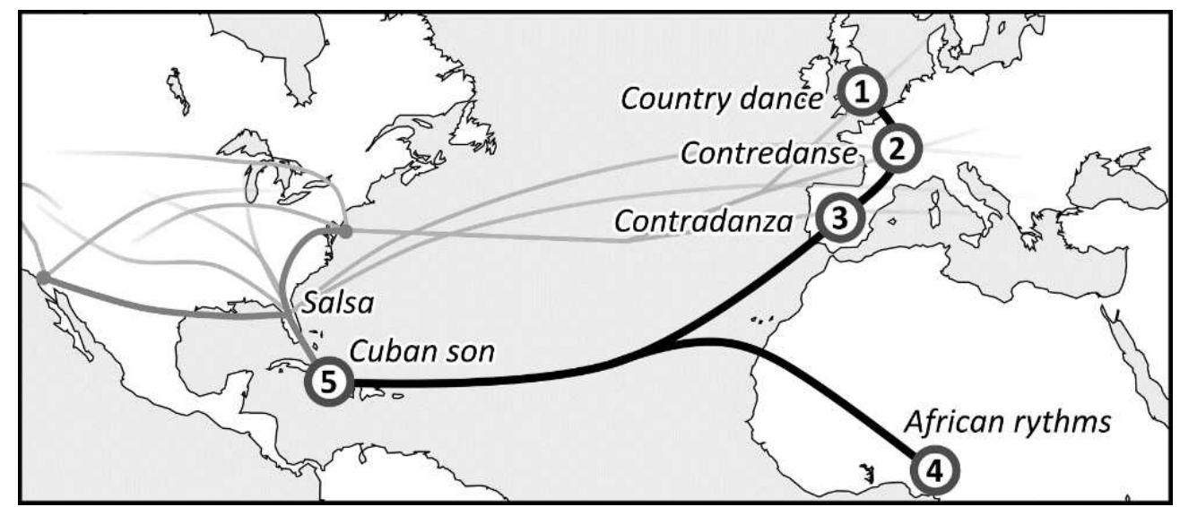 As we can see on the map above, Cuban music evolved from the mix of European and African sources through interactions with their new environment in the Caribbean and Middle America. No wonder it resonates with many ears in the New World and Old World alike. For those who have never experienced socialism, Cuba’s image of a rebel spirit may also add to the appeal of the music. Being at the crossroads of history exposed to multiple influences from all around the world also has its advantages. As a result of all these interactions, Cuba is not only an inseparable part of its own region but also connected with many parts of the world, especially Europe and Africa, on a deep cultural and human level. These connections assure that the island country cannot really be isolated and once it finds the way to cross the barriers of its socialist past, it may become one of the most interesting and lively economic and cultural hubs of the Americas. 