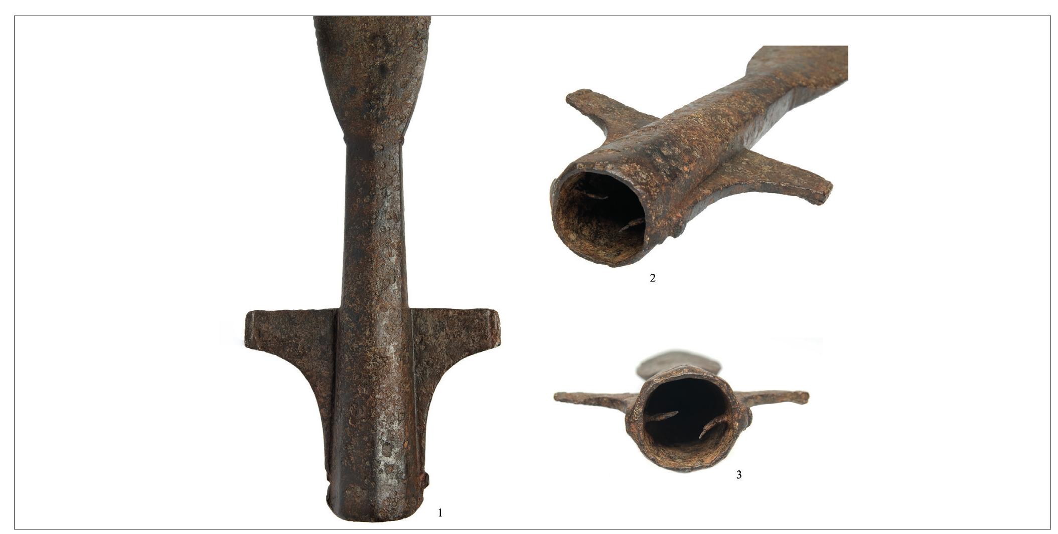 PLATE 3. Winged spearhead from Fruska Gora, details (The Medieval Collection of the Archaeological Museum in Zagreb, S-4120; photo by I. Krajcar). 