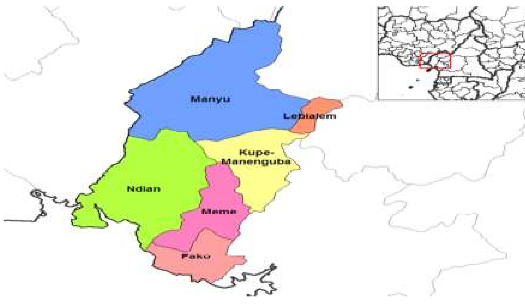 1: map of cameroon showing the study area 1.1.2