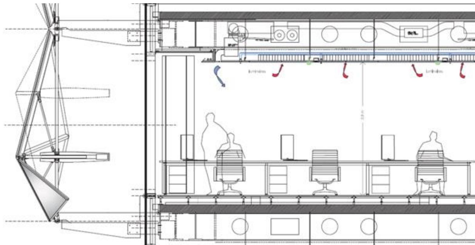 -8 the automated shading systems mechanism cross section.