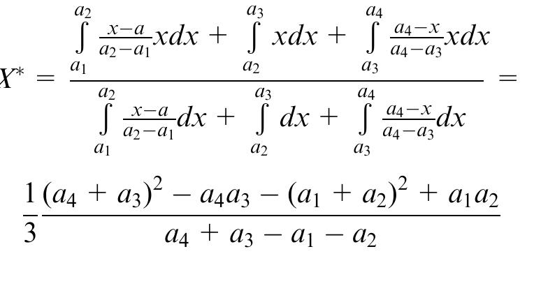 Defuzzification is an inverse method used to transform he output from the fuzzy domain back into crisp domain in order to produce a quantifiable result in the fuzzy logic. In order to rank the MCSs, all aggregated fuzzy numbers must be defuzzified. Due to its ease of use when compared to other techniques such as that suggested by Liam and Wang,’ the centre area defuzzi- fication technique proposed by Sugeno”? is used in this analysis. Each element of matrix Xx; = (da), a2, a3, a4) can be converted into a crisp value using equation (12)   Converting fuzzy possibility scores to fuzzy failure probabilities (Step 7) 