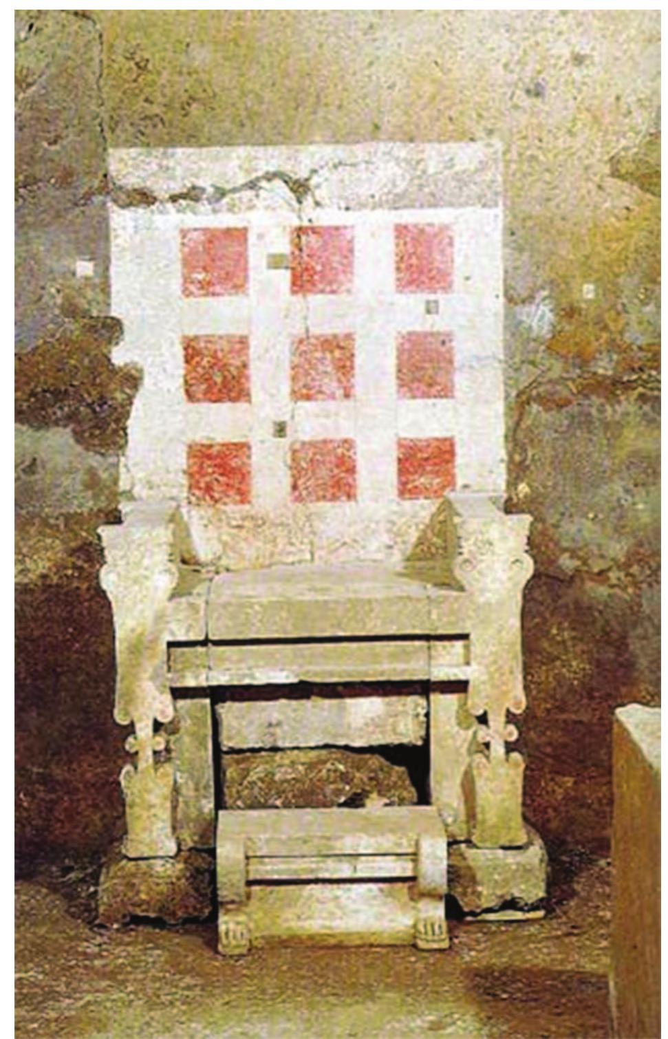 Vergina - aigai. the tomb of the 'bella' cluster. the throne