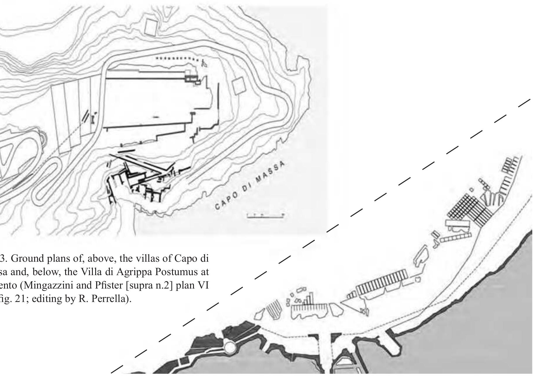 eninsula with its adjoining islets a total of 24 ruins have been identified as structures villae maritimae, commonly dated on the basis of their building techniques to  elated to  vetween the Late Re  publican period and the start of the 2nd c. A.D.? Key architectural  eatures of these villas include different porticoes, panoramic exedras, artificial and natu-  al grottos,  galleries, nymphaea and piscinae. What all these  s that they are situated at the very point of contact with the  he ground for construction. Although this cluster of elemen ariation and individ  he natura he overall  o discern  ures by varying the relationship between the natural topogra  elements have in common sea and use the bedrock as ts may appear canonic, the  uality in the layout of each villa is undeniable. The specific geomor- hology of each site must be seen as crucial for each villa’s ind  ividual design and for how  features of its surrounding landscape were brought into action as elements of conception. Only after intensive study of the construction grounds is it possible how the ancient architects solved the difficult task of  designing appealing struc-  phy and a built villa. This is  vhy one should be cautious when imposing standardized typologies upon neighboring 