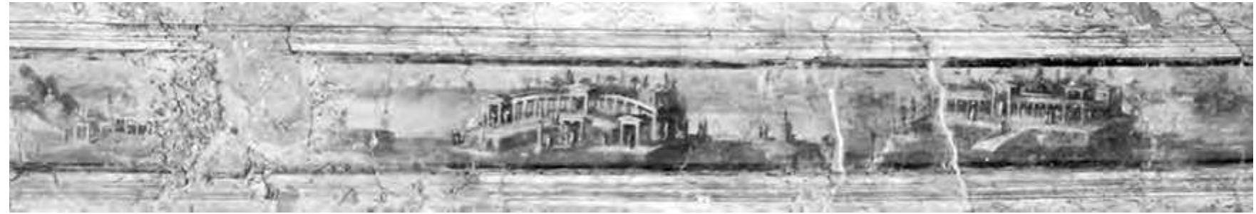 Fig. 29. Frieze with villae maritimae and intermediary islets from the Casa del Citarista, Pompeii (ASkamp [infra n.83] 19, fig. 3). 