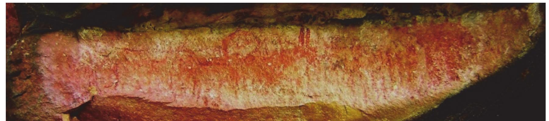 Figure 15: Painting of a cart, Patsal  Figure 14: Seven human figures (Saptamatrika?), Patsal 