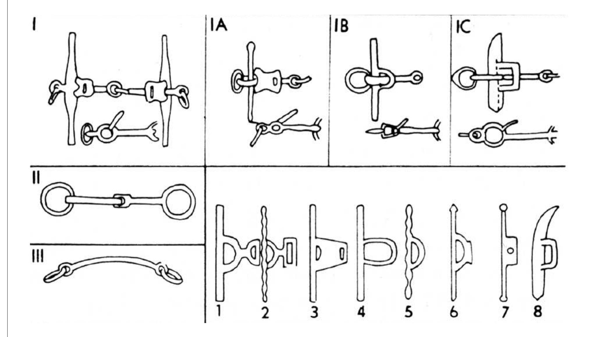 FIGURE 3. The typology of bits according to Ruttkay (Ruttkay 1976, 357, Fig. 75).  SLIKA 3. Tipologija Zvala prema Ruttkayu (Ruttkay 1976, 357, Abb. 75). 