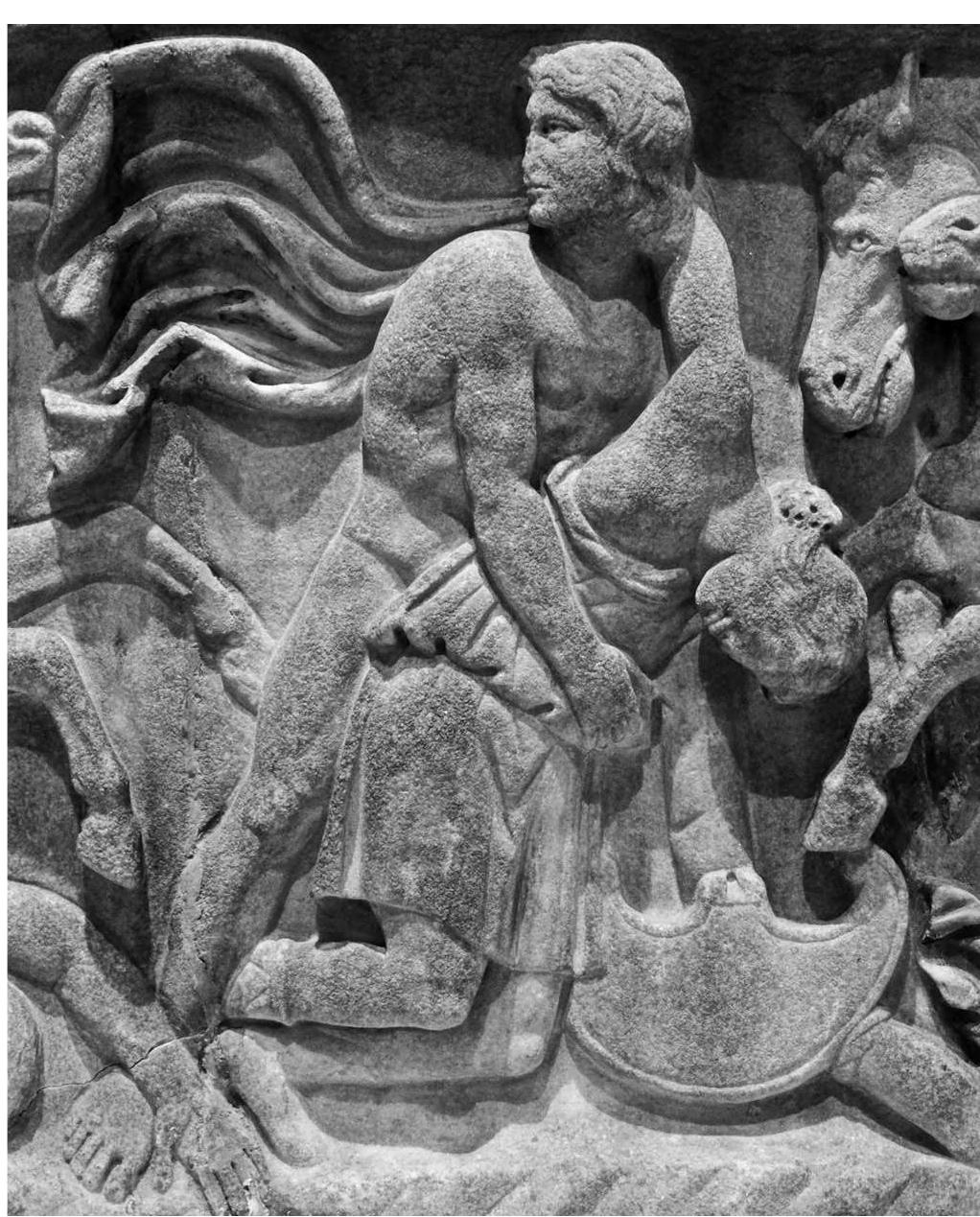 Figure 20.2a. Royal Ontario Museum, Toronto. Roman Amazonomachy sarcophagus from Ostia, detail, second century AD. Photograph by author. 