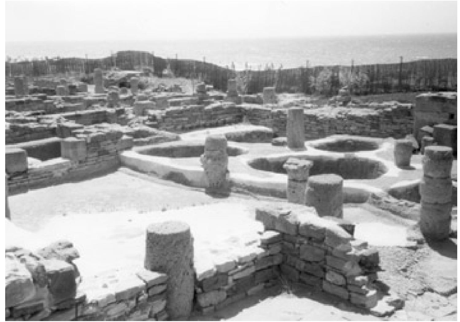 Fig. 7. The six fish-processing installations of Baelo (after Ponsich and Tarradell 1965, fig. 53). 