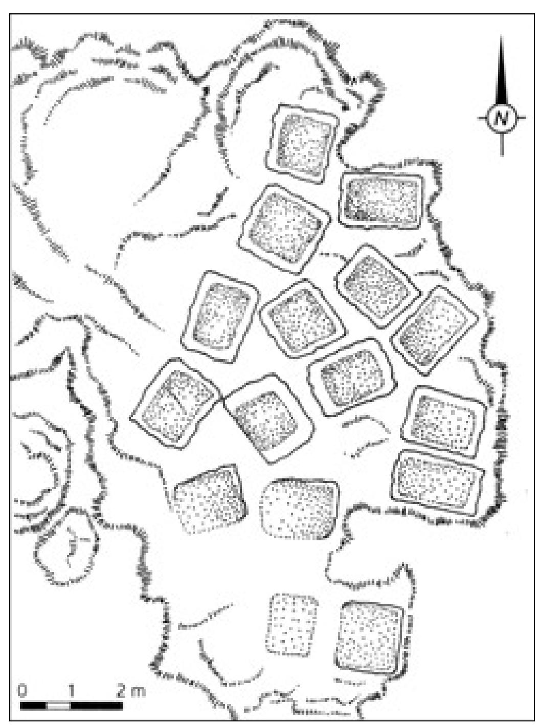 Fig. 11. The cetariae cut into rock at Praia de Angeiras (after Gil Mantas 1999, fig. 4). 