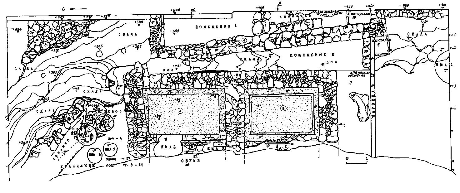 Fig. 16. Plan of the salting installation at Zolotoe (after Vinokurov 1994, 158-159, fig. 2). 