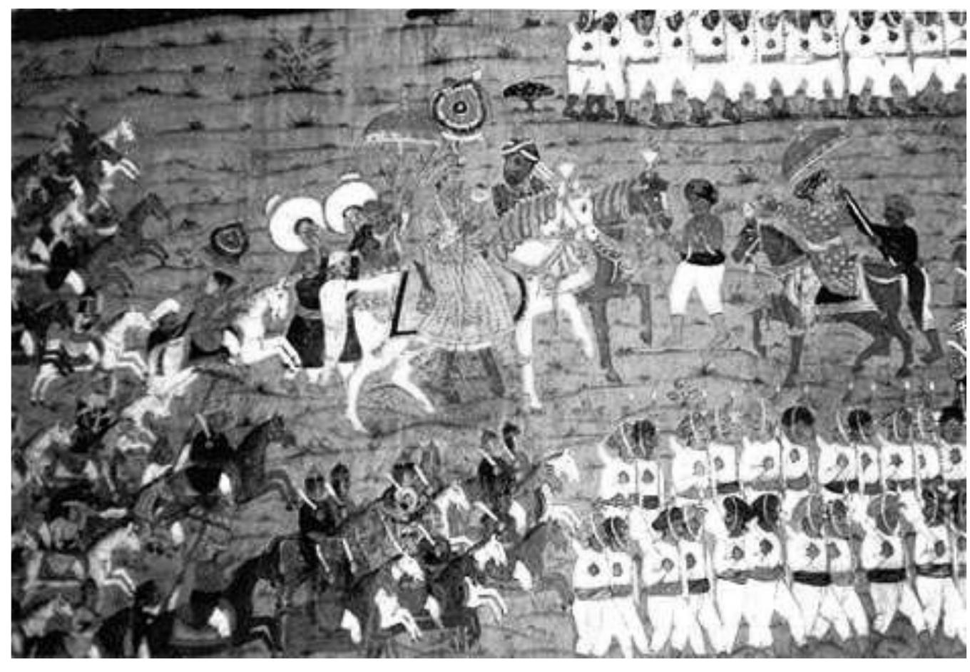 War Procession War procession of tipu sultan. detail of mural on the