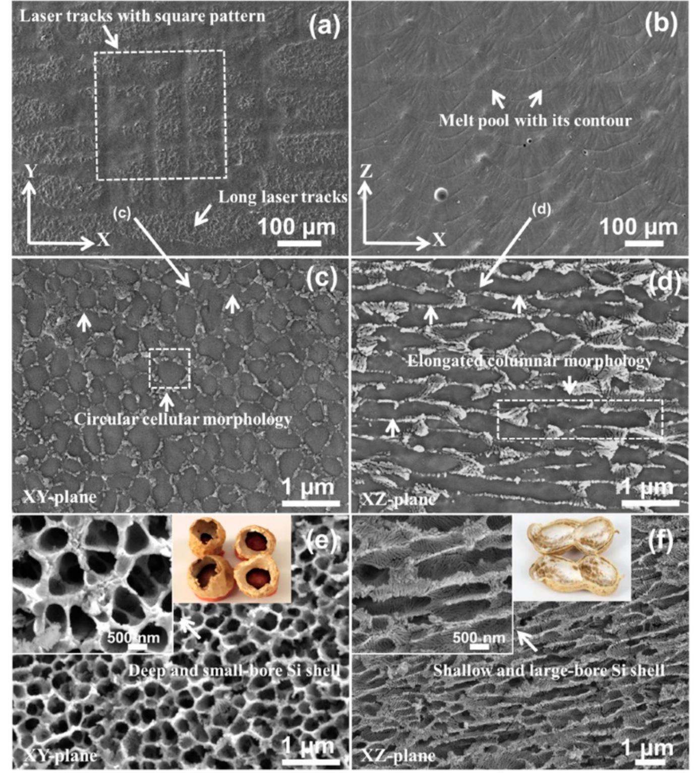 The microstructure of two different planes of slm ai-12si