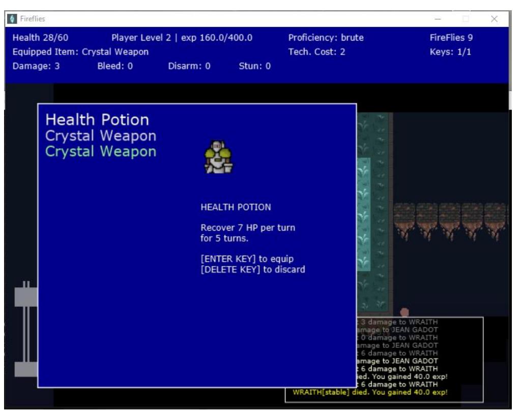 Cassiculus Inventory Control Key Figure 6 - from Influencing Game Dynamics in A Roguelike