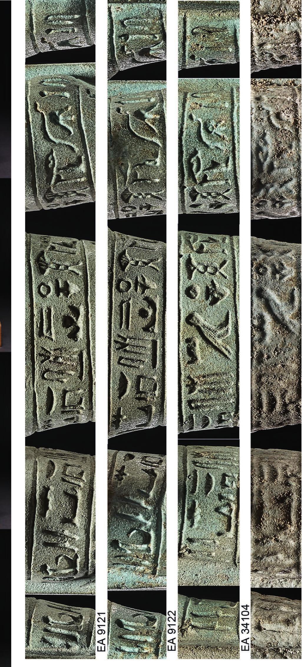 Fig. 3 b): Inscriptions on the four shabtis, giving the name of Wahibreemakhet and his mother, Sdy. Photographs © Trustees of the British Museum. 