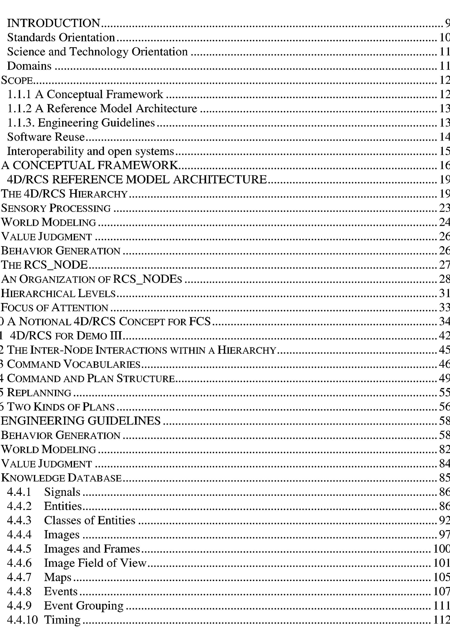 Table 1 - 4D/RCS: A Reference Model Architecture for