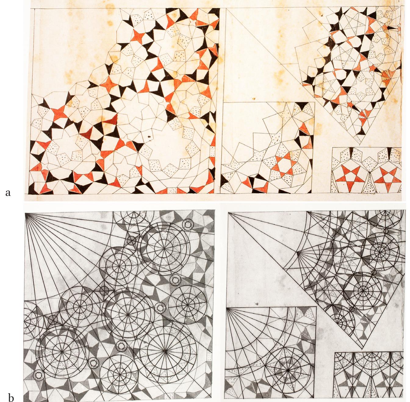 , a and b. topkapi scroll, repeat-unit designs for