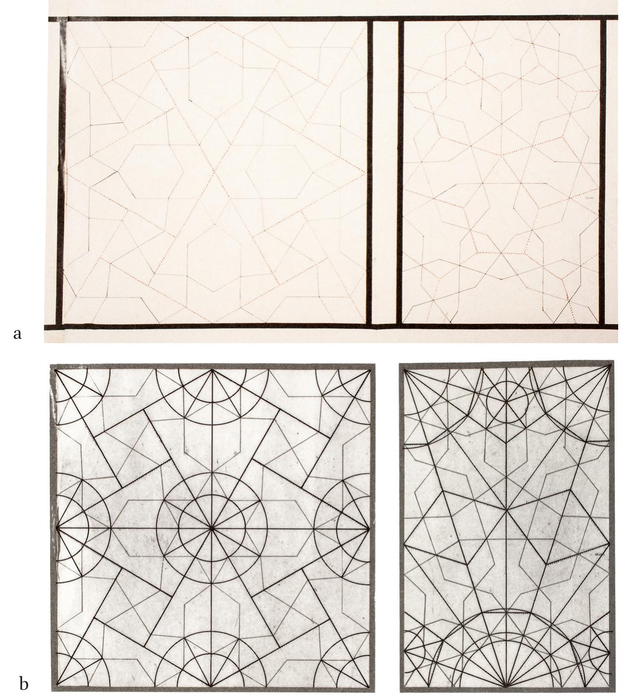 , a and b. topkapi scroll, repeat-unit designs for